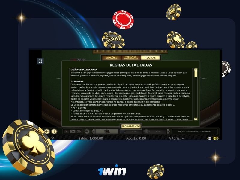 como jogar bacará 1win?